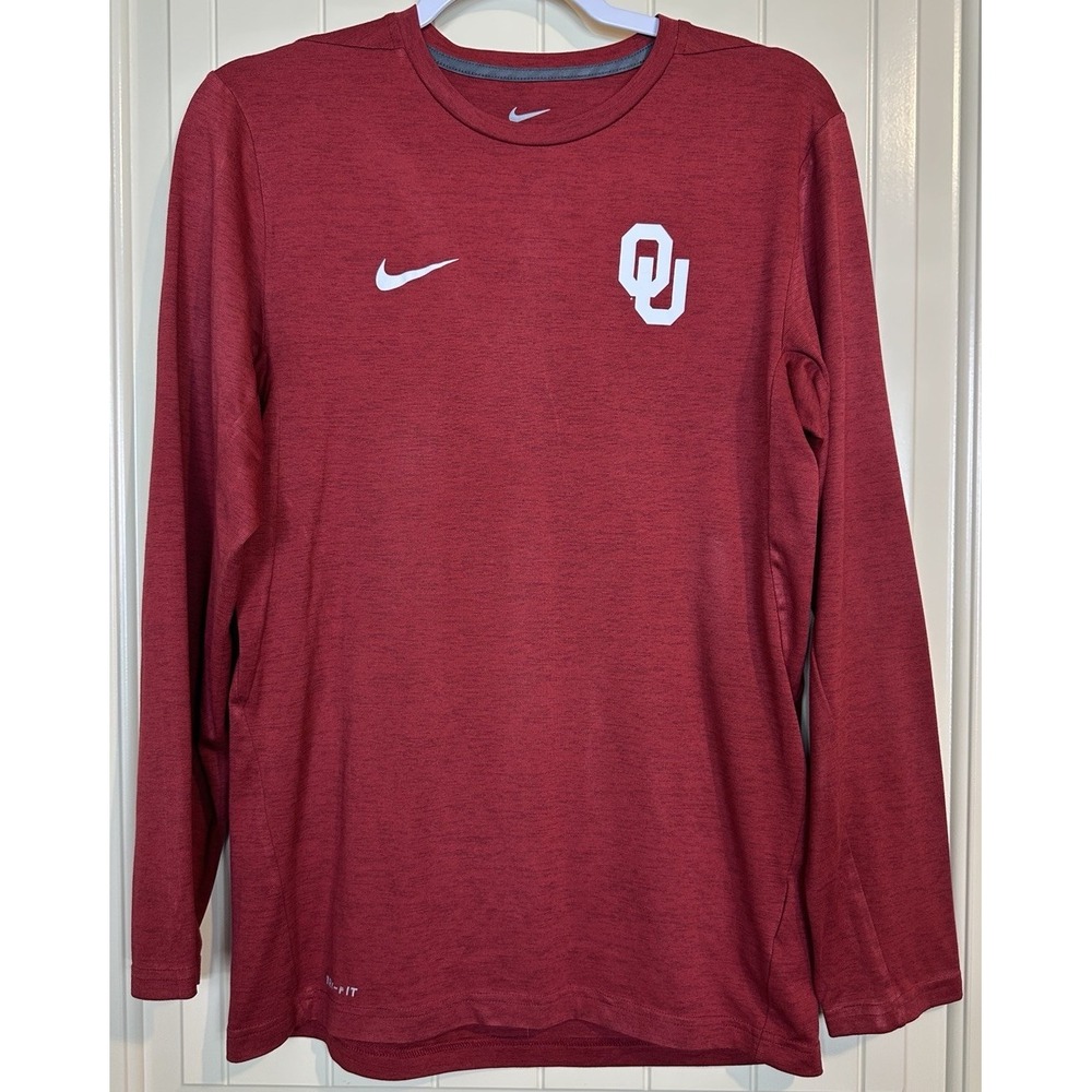 NIKE OU Oklahoma SOONERS red long‎ sleeve t-shirt sz S GUC